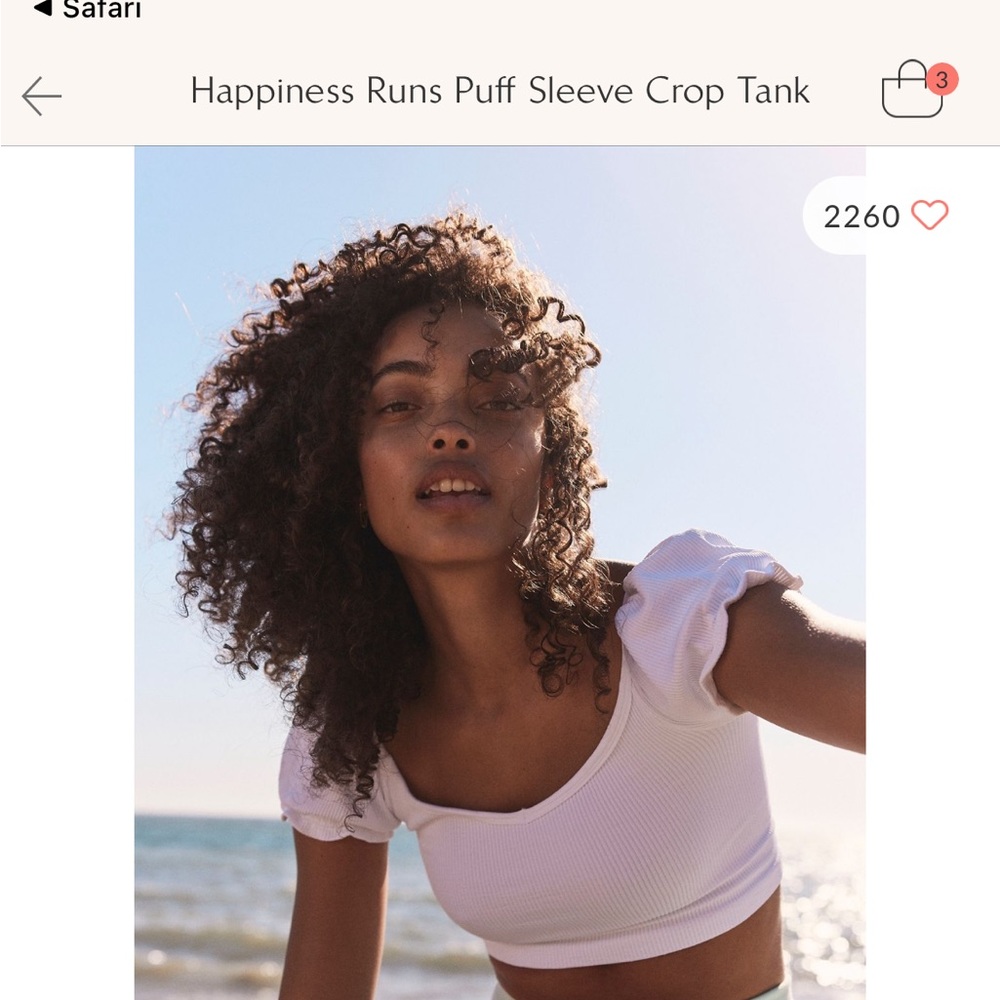 Happiness Runs Puff Sleeve Crop Top